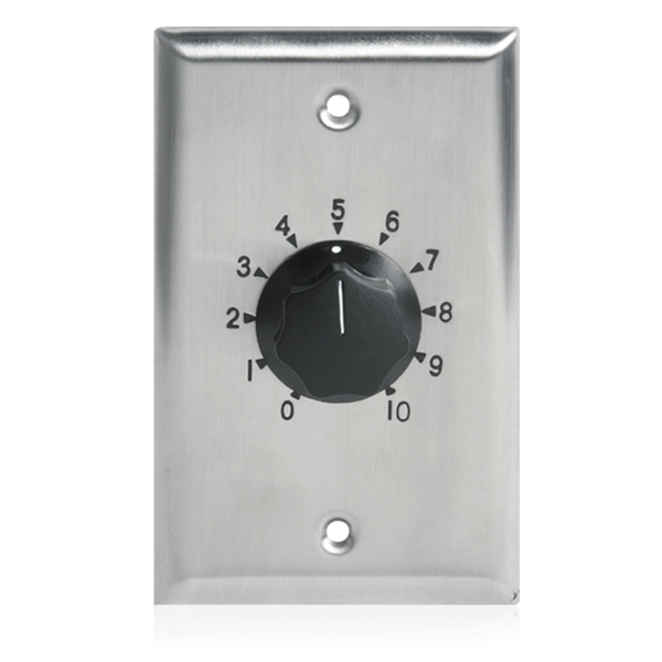100W SINGLE GANG STAINLESS STEEL 70V COMMERCIAL VOLUME CONTROL